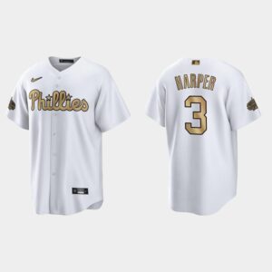 Men's Philadelphia Phillies #3 Bryce Harper 2022 All-Star Game Cool Base Jersey - White