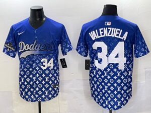 Men's #34 Fernando Valenzuela Los Angeles Dodgers 2025 Custom Cool Jersey