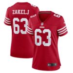 Nick Zakelj San Francisco 49ers  Women's Game Player Jersey - Scarlet
