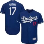 Men's Los Angeles Dodgers #17 Shohei Ohtani Blue Stitched Flex Base  Jersey