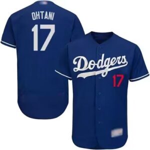 Men's Los Angeles Dodgers #17 Shohei Ohtani Blue Stitched Flex Base  Jersey