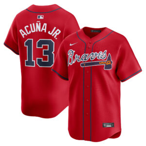 Atlanta Braves Ronald Acuña Jr. #13 Red Alternate Limited Player Jersey