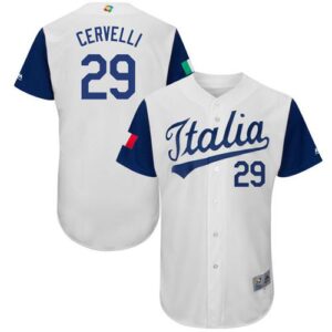 Team Italy #29 Francisco Cervelli White 2017 World Baseball Classic Stitched Jersey