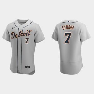 Men's Detroit Tigers #7 Jonathan Schoop Gray Road Flex Base Jersey