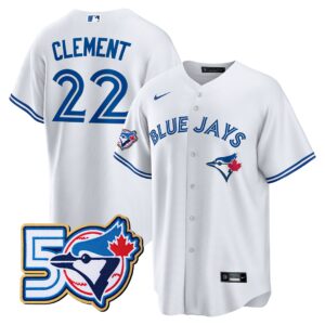 Ernie Clement  #22 Toronto Blue Jays 50th Season  Limited Jersey Stitched White