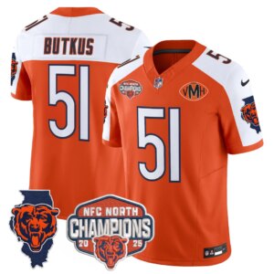Dick Butkus #51 Chicago Bears CHI 2025 NFC North Champions Patch Jersey V2 - All Stitched
