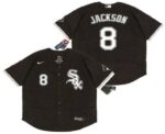 Men's Chicago White Sox #8 Bo Jackson Black Stitched Flex Base  Jersey