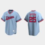 Men's Minnesota Twins #25 Byron Buxton Cooperstown Collection Road Jersey - Light Blue
