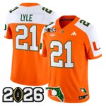 Jordan Lyle #21 Miami Hurricanes MIA 2026 CFP Final & Florida Patch Vapor Limited Jersey - All Stitched