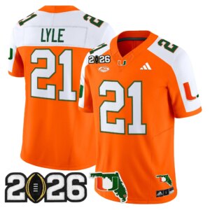 Jordan Lyle #21 Miami Hurricanes MIA 2026 CFP Final & Florida Patch Vapor Limited Jersey - All Stitched