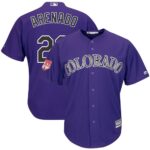 Men's Colorado Rockies #28 Nolan Arenado Majestic Purple 2019 Spring Training Cool Base Player Jersey
