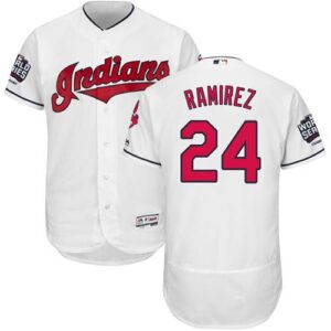 Cleveland Indians #24 Manny Ramirez White Flexbase Collection 2016 World Series Bound Stitched Jersey
