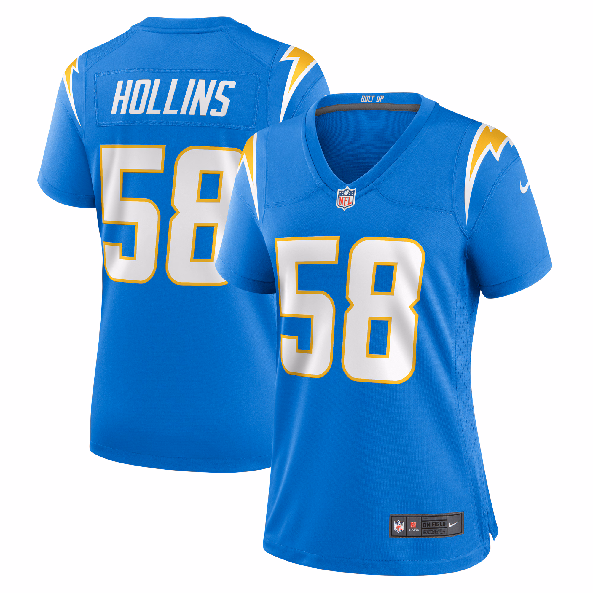 Justin Hollins Los Angeles Chargers Women's  Game Jersey -  Powder Blue