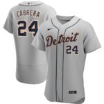 Men's  Detroit Tigers #24 Miguel Cabrera Gray Road 2020 Player Jersey