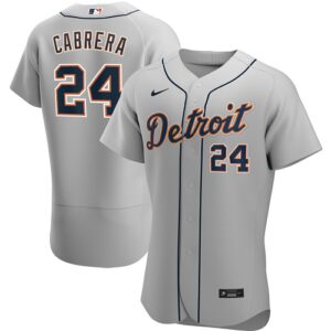 Men's  Detroit Tigers #24 Miguel Cabrera Gray Road 2020 Player Jersey
