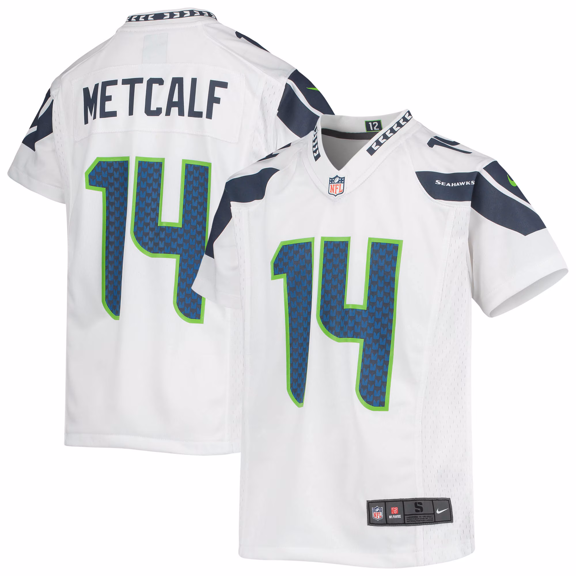 DK Metcalf Seattle Seahawks Youth Game Jersey - White