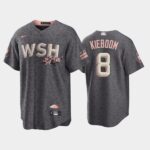 Men's #8 Carter Kieboom 2022 City Connect Washington Nationals Bloom Gray Jersey
