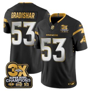 Randy Gradishar Denver Broncos-Time Champions Patch Gold Vapor Limited Jersey - All Stitched