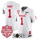 Roman Hemby #1 Indiana Hoosiers Vapor Limited Football Jersey - 2025 National Champions - All Stitched