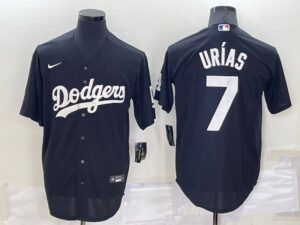 Men's  Los Angeles Dodgers #7 Julio Urias Black Stitched Cool Base Jersey