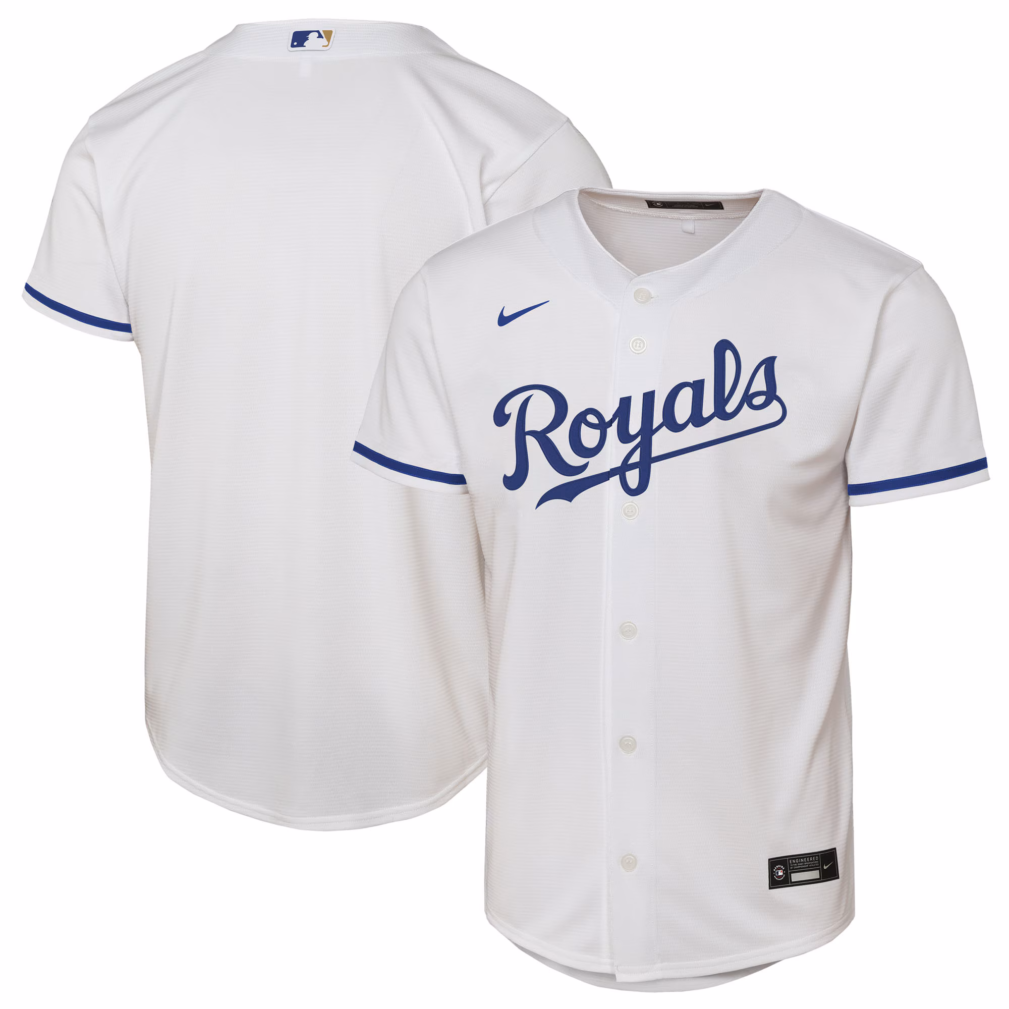 Youth Kansas City Royals  White Home Replica Jersey