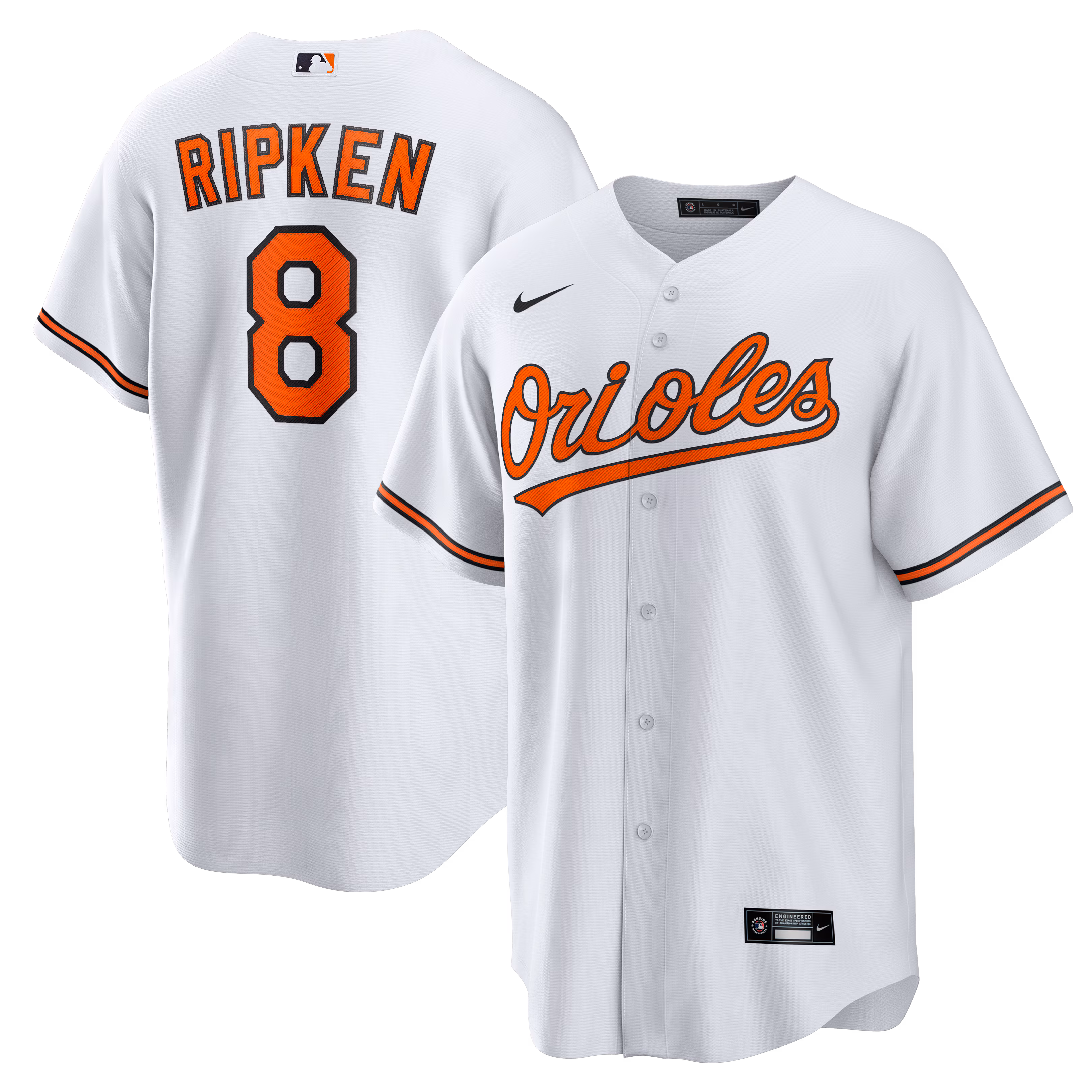 Baltimore Orioles Cal Ripken Jr. #8 White Home Retired Player Replica Jersey