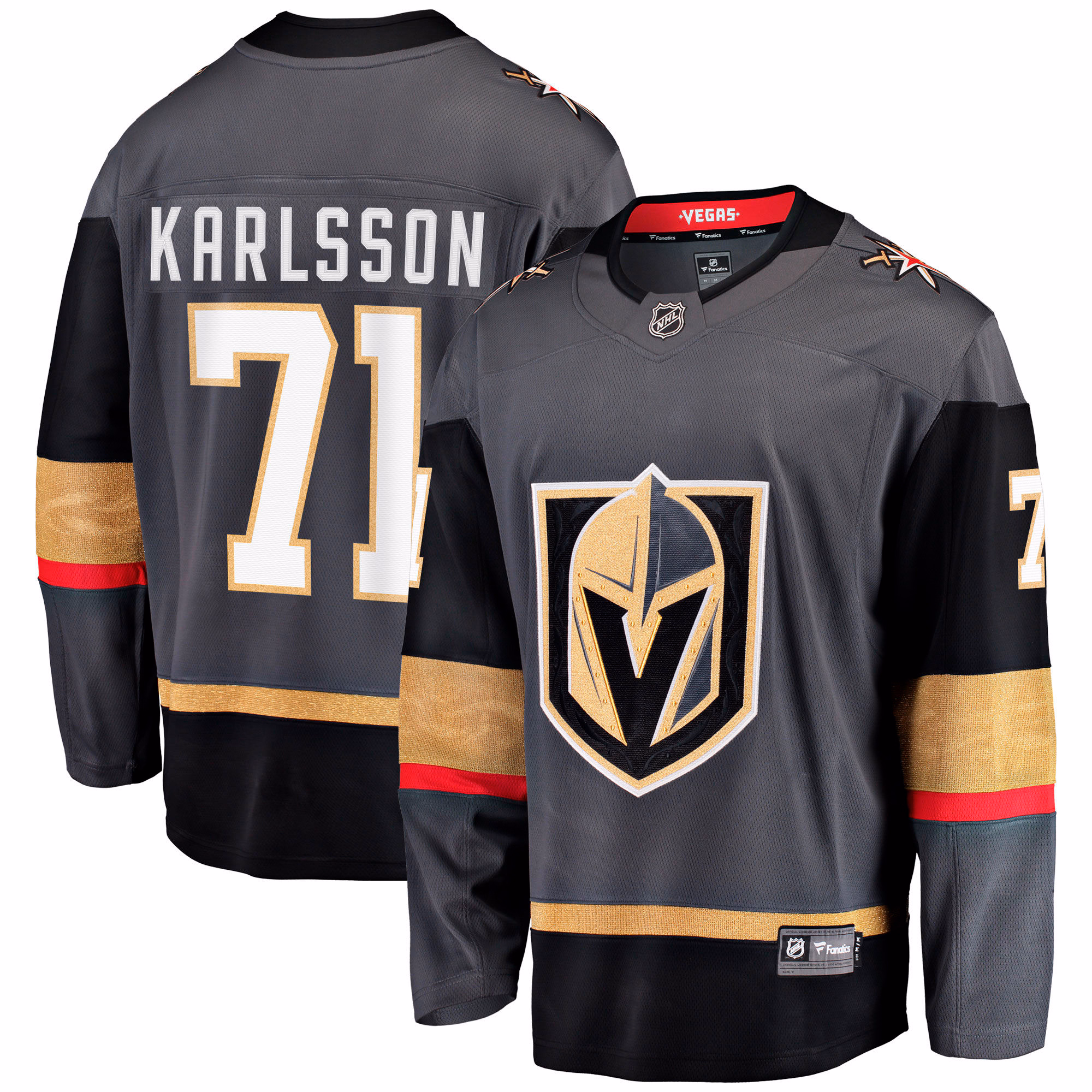 Vegas Golden Knights William Karlsson #71 Fanatics Gray Alternate Breakaway Jersey