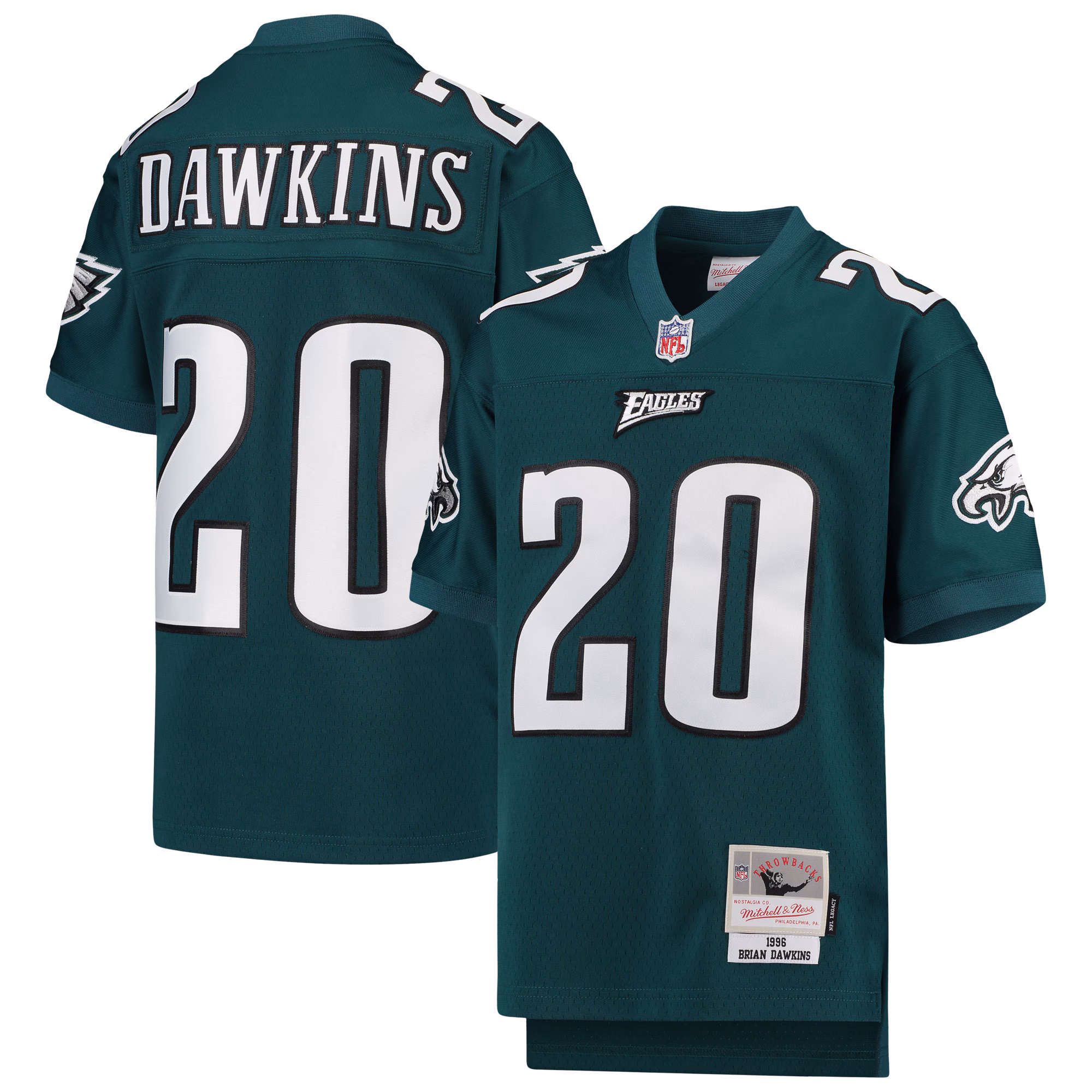 Brian Dawkins Philadelphia Eagles #20 Youth 2004 Legacy Retired Player Jersey - Midnight Green