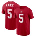 Men's Trey Lance Scarlet San Francisco 49ers Player Name & Number T-Shirt