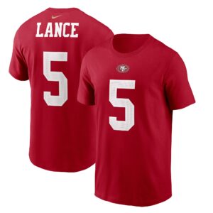 Men's Trey Lance Scarlet San Francisco 49ers Player Name & Number T-Shirt