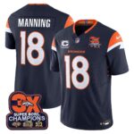 Peyton Manning Denver Broncos-Time Champions Patch Vapor Limited Jersey - All Stitched