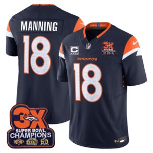Peyton Manning Denver Broncos-Time Champions Patch Vapor Limited Jersey - All Stitched