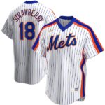 Men's  New York Mets #18 Darryl Strawberry Home Cooperstown Collection Player White Jersey