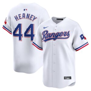 Men's Texas Rangers #44 Andrew Heaney  White Home Limited Player Jersey