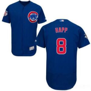 Chicago Cubs #8 Ian Happ Stitched Majestic Flex Base Blue Men's Jersey