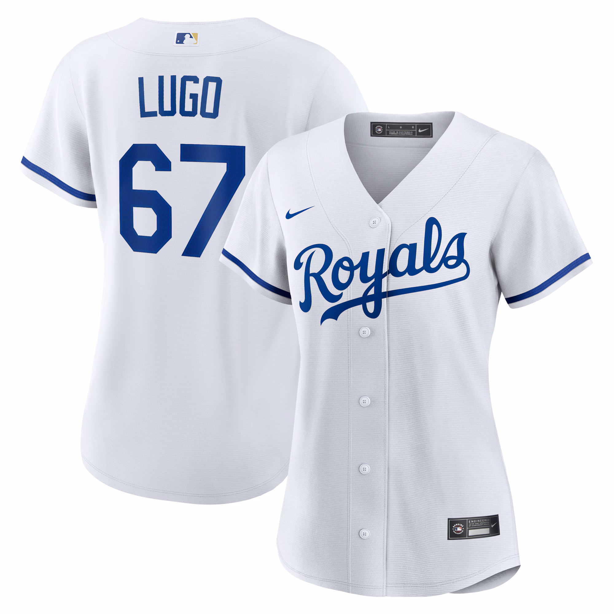 Women's Kansas City Royals Seth Lugo #67 White Home Replica Jersey
