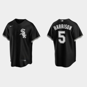 Men's Chicago White Sox #5 Josh Harrison Black Alternate Jersey