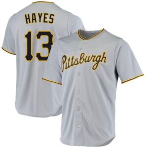 Men's Pittsburgh Pirates #13 Ke'Bryan Hayes Road Gray Jersey