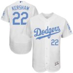 Los Angeles Dodgers #22 Clayton Kershaw White Flexbase Collection 2016 Father's Day Stitched Jersey