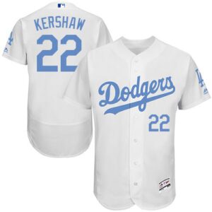 Los Angeles Dodgers #22 Clayton Kershaw White Flexbase Collection 2016 Father's Day Stitched Jersey