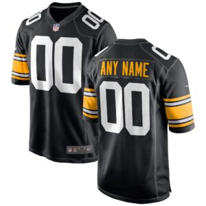 Pittsburgh Steelers  Youth Alternate Custom Game Jersey - Black