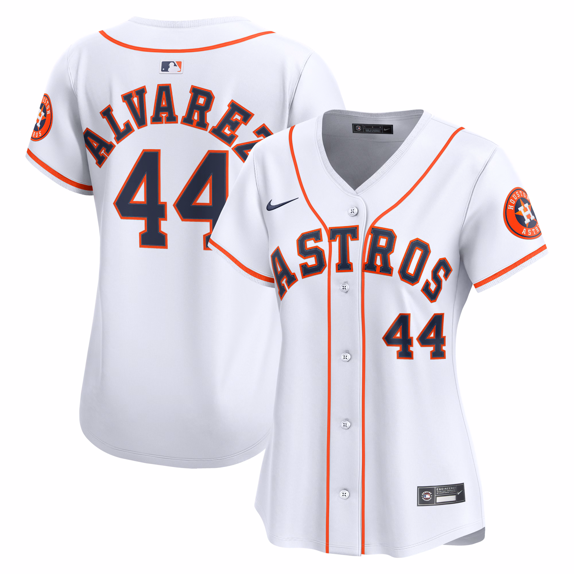 Women's Houston Astros Yordan Alvarez #44 White Home Limited Player Jersey