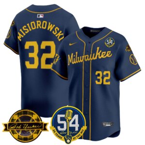 Jacob Misiorowski #32 Milwaukee Brewers 54 Seasons for Brewers Vapor Premier Limited Jersey - All Stitched