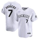Men's Colorado Rockies Brendan Rodgers  White Home Limited Player Jersey