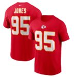Men's Chris Jones Red Kansas City Chiefs Player Name & Number T-Shirt