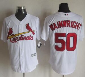 St. Louis Cardinals #50 Adam Wainwright White New Cool Base Stitched Jersey
