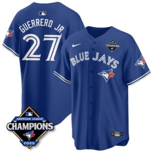 Vladimir Guerrero Jr. #27 Toronto Blue Jays 2025 American League Champions Jersey Stitched Royal