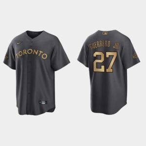 Men's Toronto Blue Jays #27 Vladimir Guerrero Jr. 2022 All-Star Game Cool Base Jersey - Charcoal