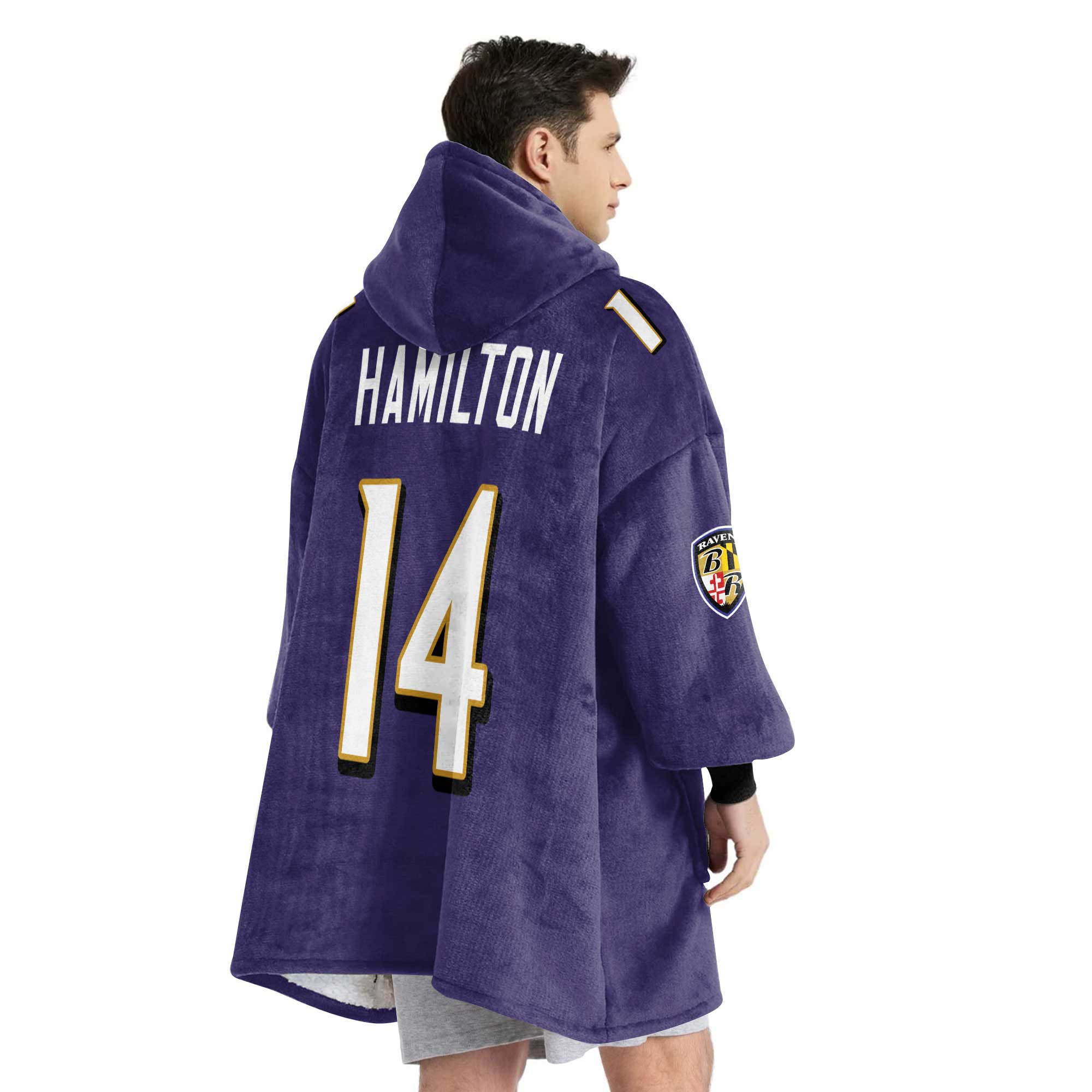 Adult 14 Baltimore Football Unisex Blanket Hoodie - Image 3