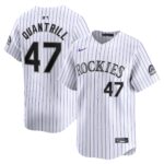 Men's Colorado Rockies Cal Quantrill  White Home Limited Player Jersey